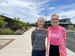 CUC Mudgee Region Centre Manager Camilla Davis meets with Board Representative and School Principal Angela Myles at St Matthew's Catholic School Secondary Campus.