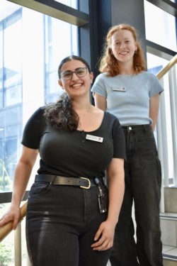 Speech therapy students Saydie and Jessica.