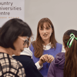 Milena Bojovic speaks with students at Studies in Sustainability. Milena Bojovic speaks with students at Studies in Sustainability.